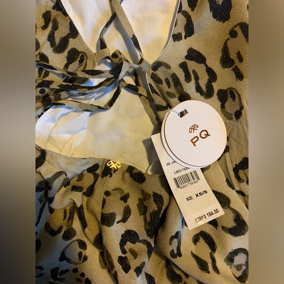 Revolve Amelia Slip Leopard Animal Print Metallic Slip Dress size XS/Small NWT - Picture 8 of 15